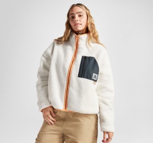 Converse Reversible Sherpa Full-Zip Jacket Egret / Blac | 2396-WODGV