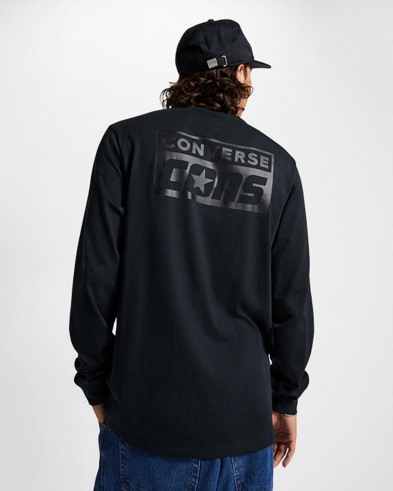 Converse CONS Long Sleeve T-Shirt Zwart | 2076-AEBTK
