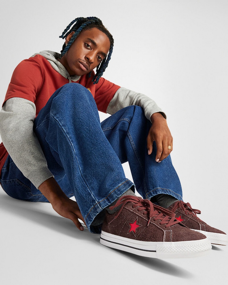 Converse CONS One Star Pro Bruin Wit Rood | 1530-EXLSY