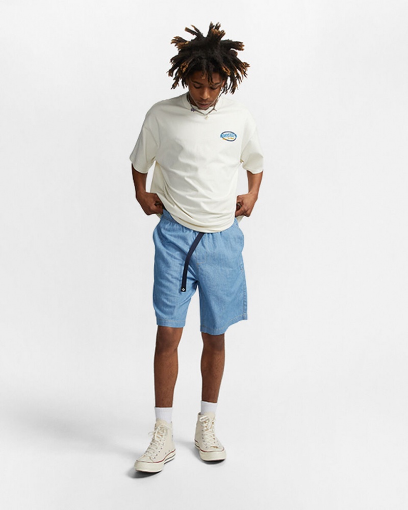 Converse Chambray Utility Kort Lichtblauw | 4538-KQSFV
