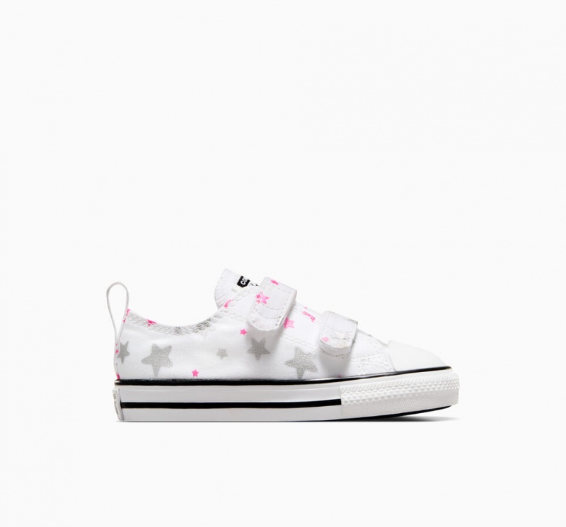 Converse Chuck Taylor All Star Easy On Sparkle Wit Roze Wit | 9254-MHDIC
