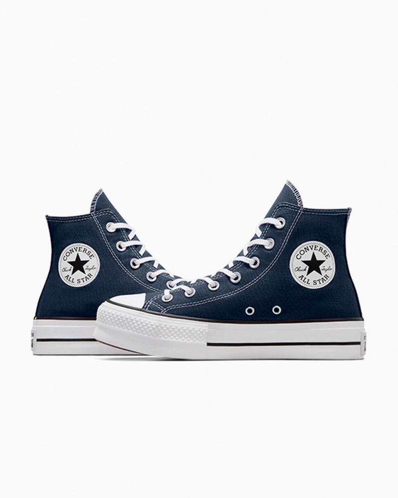 Converse Chuck Taylor All Star Lift Platform Donkerblauw Wit Zwart | 9825-NKPFM