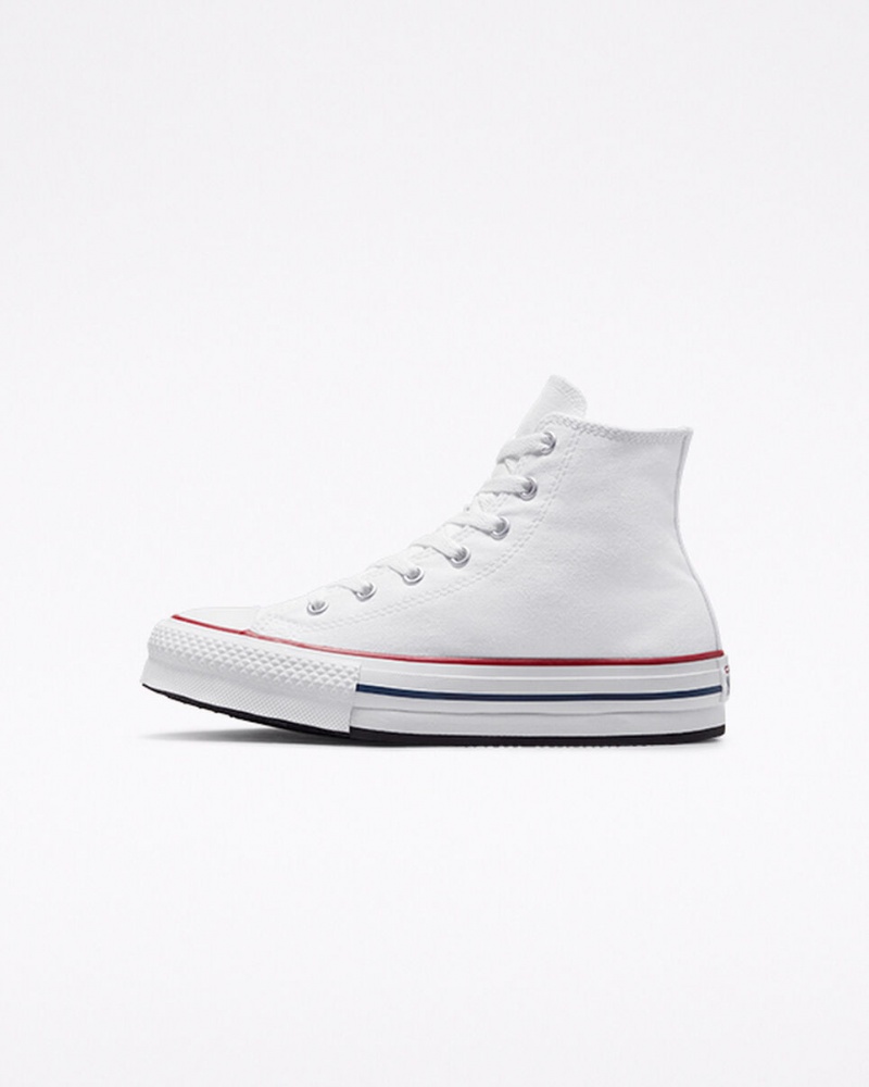 Converse Chuck Taylor All Star Lift Platform Wit Donkerblauw | 9863-HXDMS