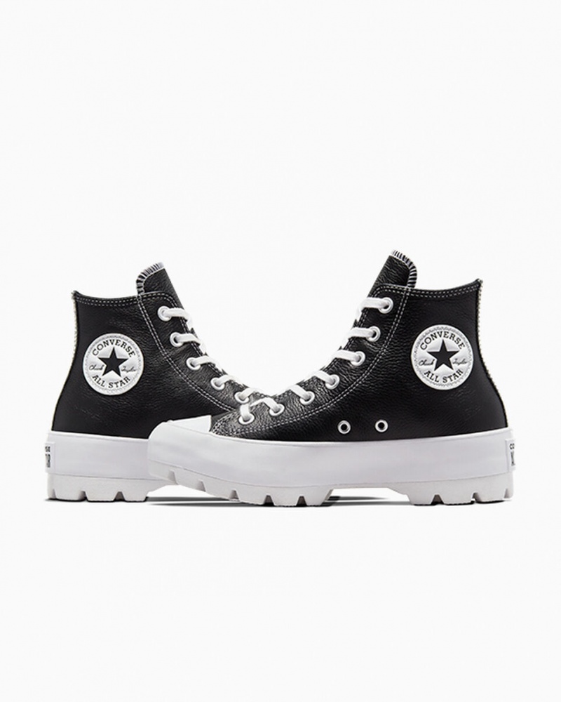 Converse Chuck Taylor All Star Lugged Leren Zwart Wit Wit | 6598-LBKJM