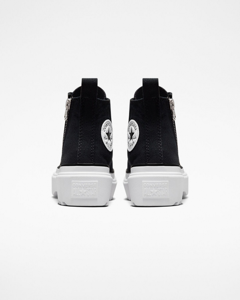 Converse Chuck Taylor All Star Lugged Lift Platform Canvas Zwart Zwart Wit | 1096-SHEIO