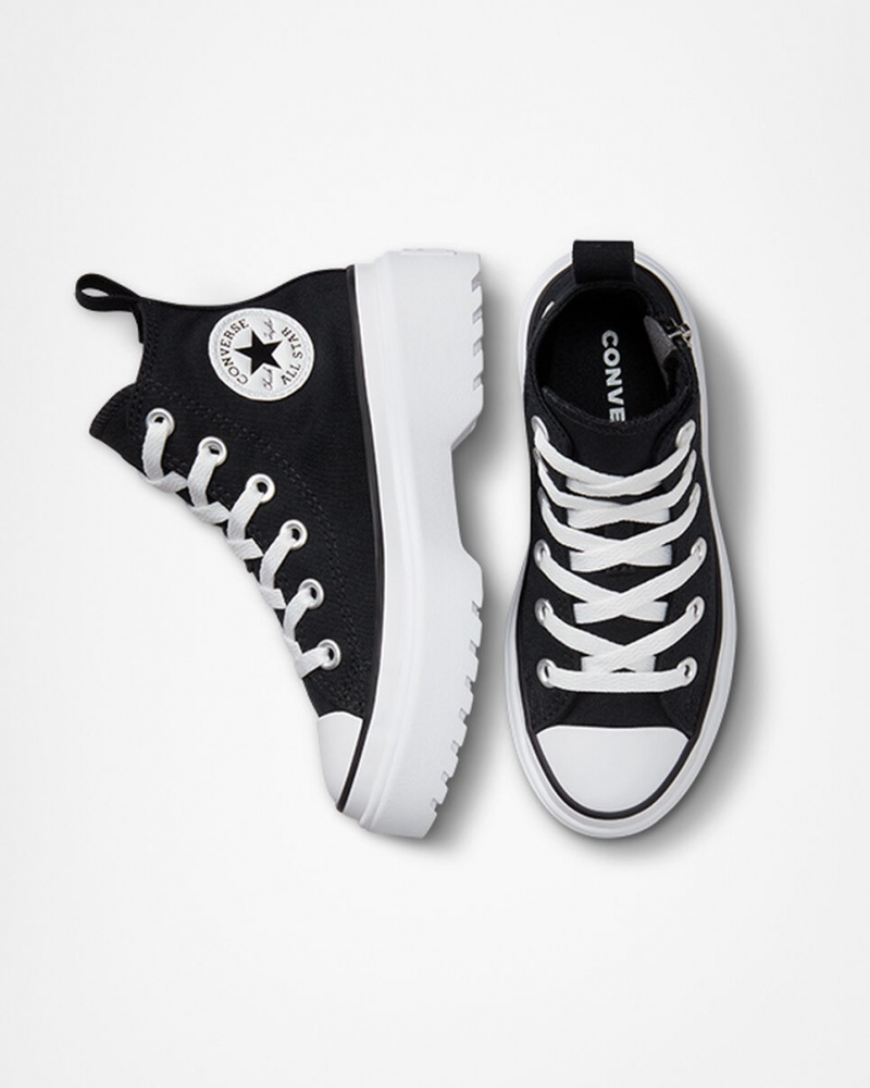 Converse Chuck Taylor All Star Lugged Lift Platform Canvas Zwart Zwart Wit | 6243-EKFXC