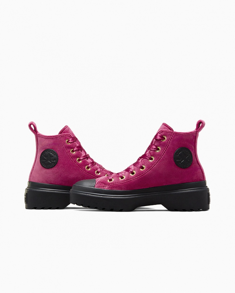 Converse Chuck Taylor All Star Lugged Lift Platform Velvet Zwart Zwart | 0725-OJDPR