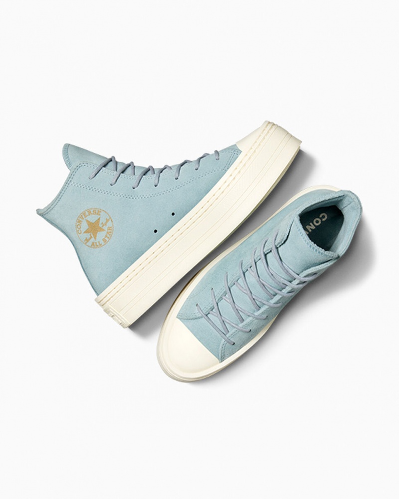 Converse Chuck Taylor All Star Modern Lift Platform Suede Blauw | 9382-YISDN