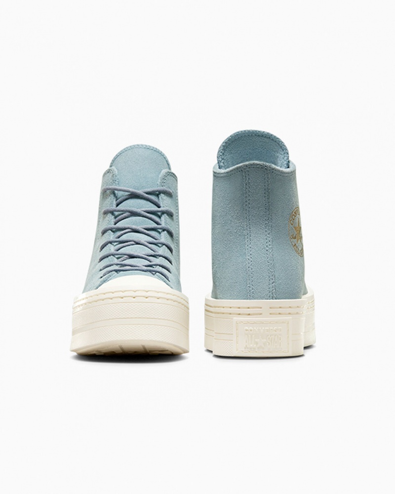 Converse Chuck Taylor All Star Modern Lift Platform Suede Blauw | 9382-YISDN