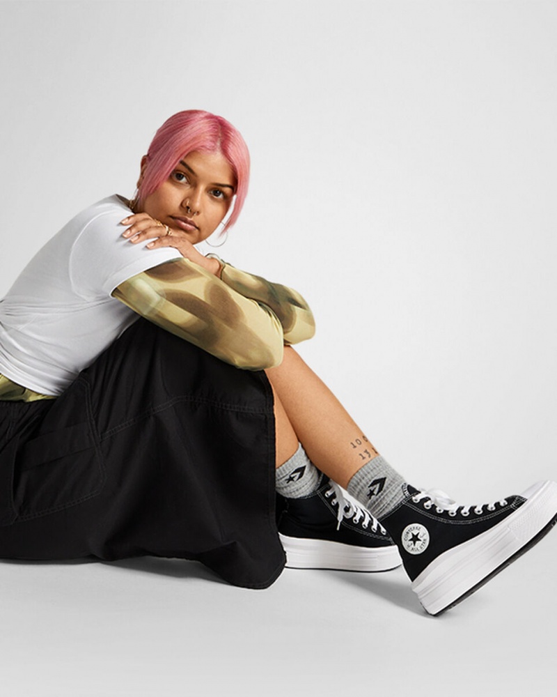 Converse Chuck Taylor All Star Move Platform Zwart Wit | 9326-WVHKS
