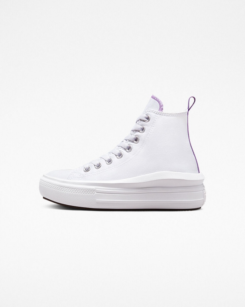Converse Chuck Taylor All Star Move Platform Wit Paars Wit | 0186-IKQHO