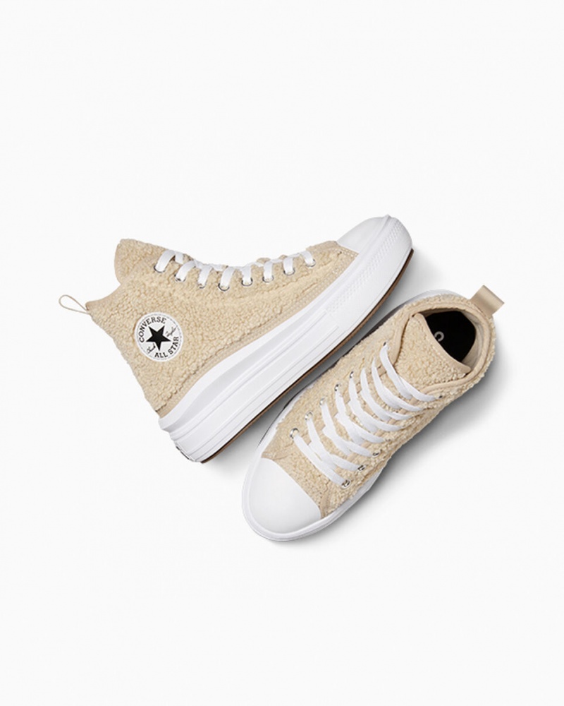 Converse Chuck Taylor All Star Move Platform Sherpa Wit Zwart | 5826-WPROT