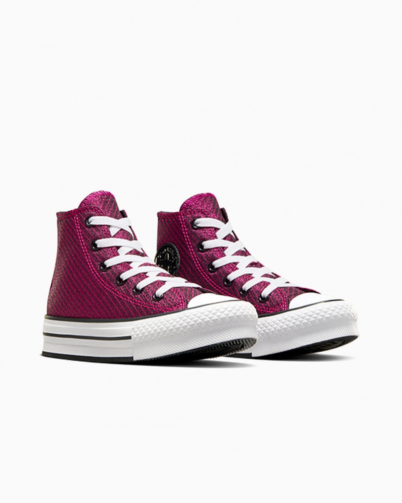 Converse Chuck Taylor All Star Platform Lift Sparkle Roze Wit Zwart | 4598-BQVXJ