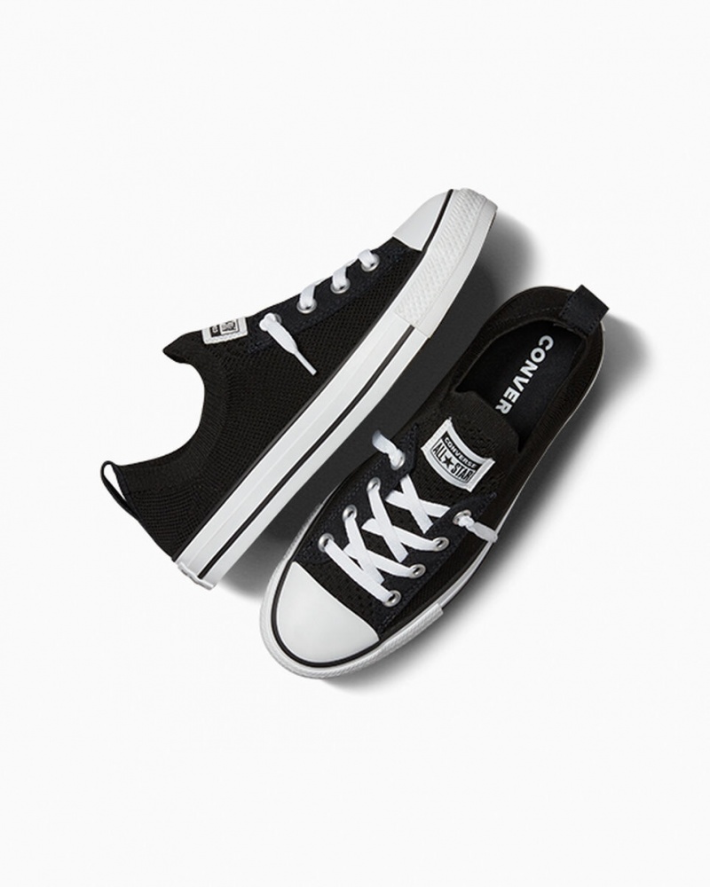 Converse Chuck Taylor All Star Shoreline Knit Slip Zwart Wit Zwart | 7104-FPCDS