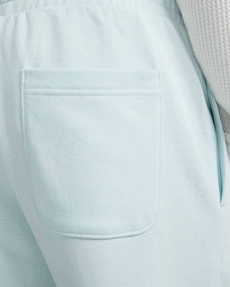 Converse Converse Go-To Embroidered Star Chevron Standard-Fit Fleece Kort Aqua Mist | 3205-VDUSI