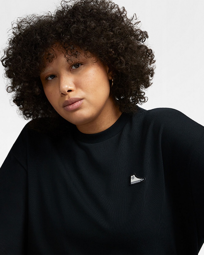 Converse Converse Go-To Sneaker Patch Loose-Fit T-Shirt Zwart | 3928-YIENZ