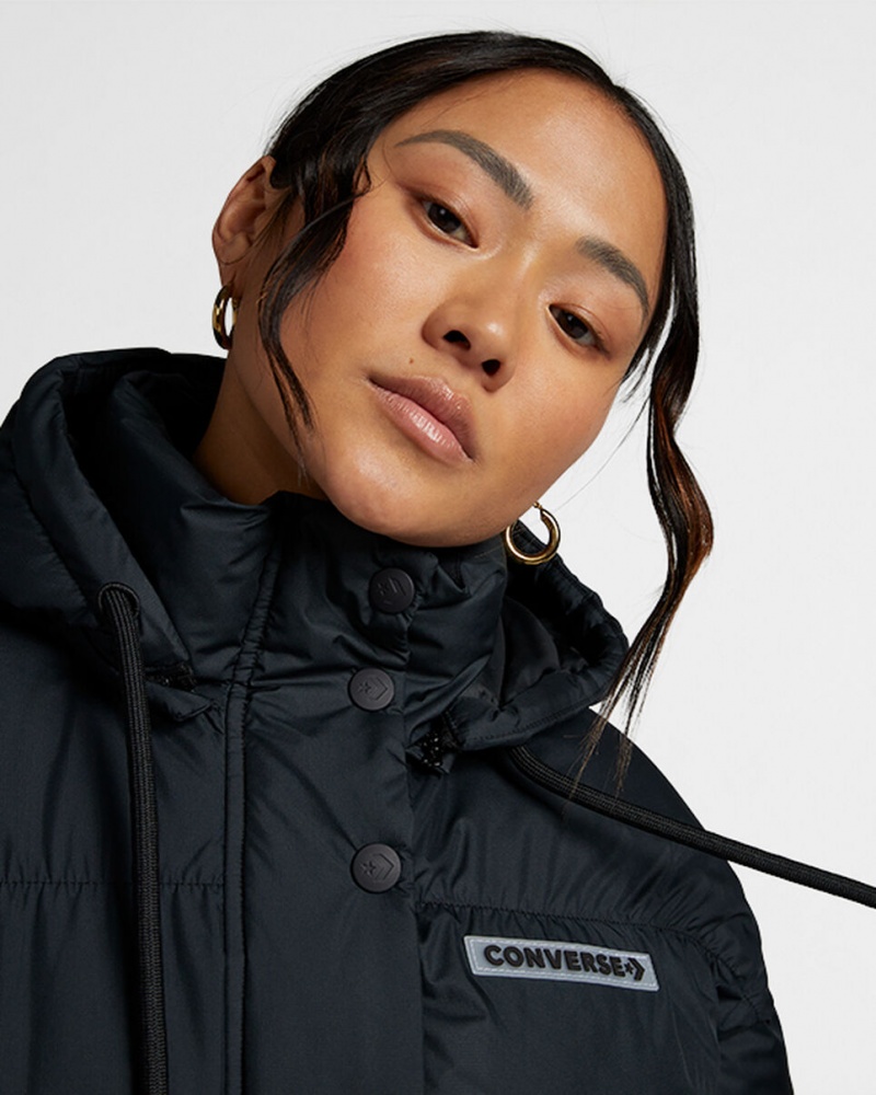 Converse Oversized Super Puffer Jacket Zwart | 5109-DWIQS