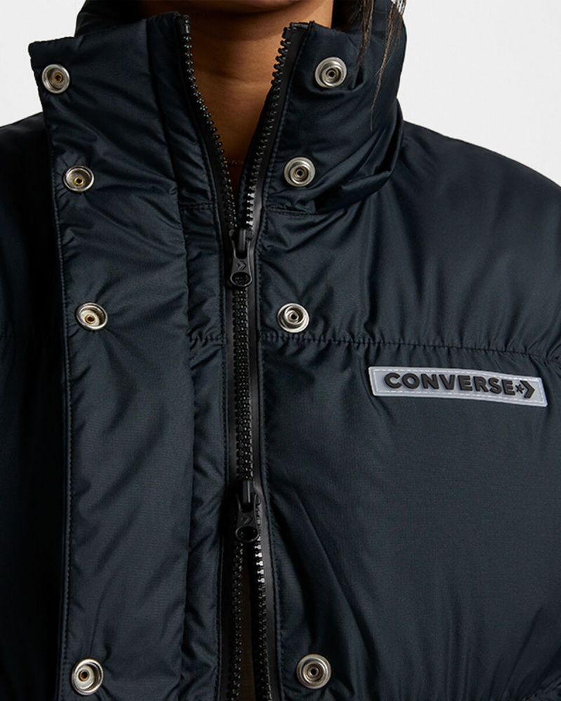 Converse Oversized Super Puffer Jacket Zwart | 5109-DWIQS