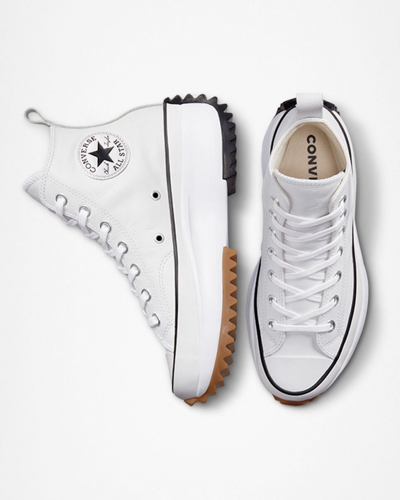 Converse Run Star Hike Platform Foundational Leren Wit Zwart | 2145-YZTSB