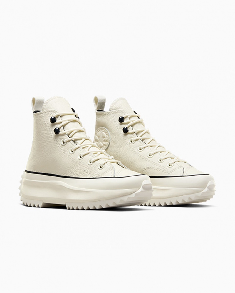 Converse Run Star Hike Platform Leren Zwart Wit | 5741-MPRTW